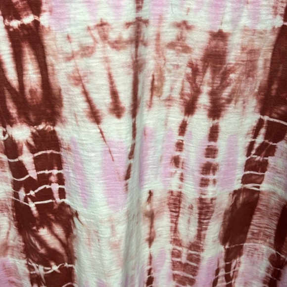 Universal Thread Womens Dress M White Pink Brown Tie Dye Pullover Maxi VNeck EUC - Picture 5 of 12